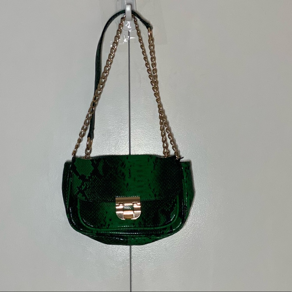 Black And Green Python Embossed Crossbody Bag - image 2